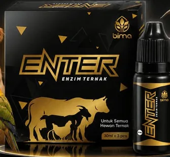 Kemasan ENTER Enzim Ternak, 30ml x 3 botol